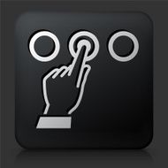 Black Square Button with Hand Selecting