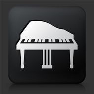 Black Square Button with Piano