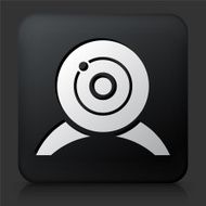 Black Square Button with Webcam Icon N2