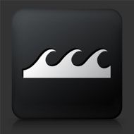 Black Square Button with Waves