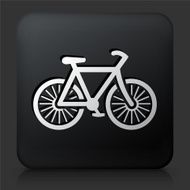 Black Square Button with Bicycle Icon N7