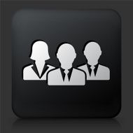 Black Square Button with Business Group Icon N2