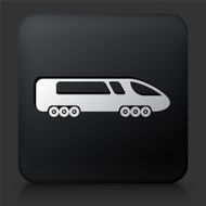 Black Square Button with Train Icon N4