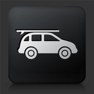 Black Square Button with Car and Roof Rack