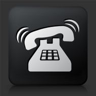 Black Square Button with Telephone Icon N10