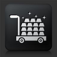 Black Square Button with Gold Bars Icon N3