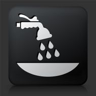Black Square Button with Fertilizer Icon N2