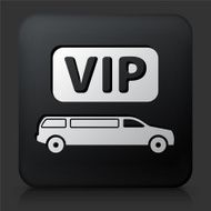 Black Square Button with VIP Limo Icon