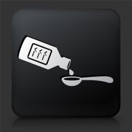 Black Square Button with Drinking Medicine Icon