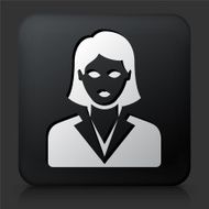 Black Square Button with Businesswoman