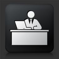 Black Square Button with Employer Icon