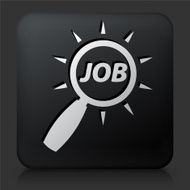 Black Square Button with Job Search Icon