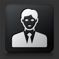 Black Square Button with Businessman