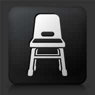 Black Square Button with Babyseat Icon