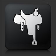 Black Square Button with Saddle Icon