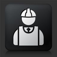 Black Square Button with Builder Icon