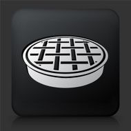 Black Square Button with Manhole Cover