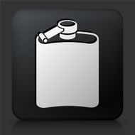 Black Square Button with Drink Icon