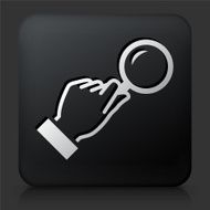 Black Square Button with Magnifying Glass Icon N8