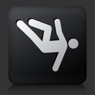 Black Square Button with Person Falling