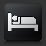Black Square Button with Sleeping Icon