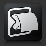 Black Square Button with Toilet Paper Icon N2