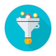 Funnel flat circle icon