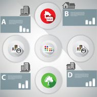 Real estate infographics design Blank for text vector
