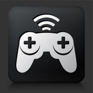 Black Square Button with Wireless Game Controller
