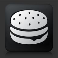 Black Square Button with Hamburger Icon