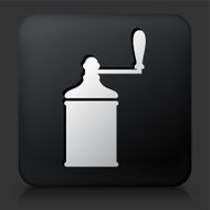 Black Square Button with Grinder Icon