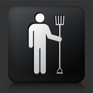Black Square Button with Single Farmer