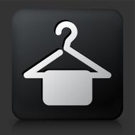 Black Square Button with Clothes Hanger Icon