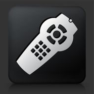 Black Square Button with Remote Icon