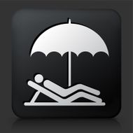 Black Square Button with Relaxing Icon
