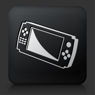 Black Square Button with Game Controller Icon N2