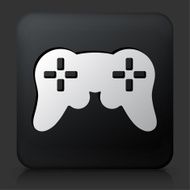 Black Square Button with Game Controller Icon N3