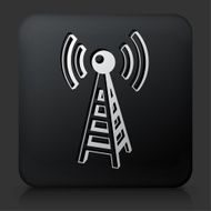 Black Square Button with Antenna Connection Icon N2
