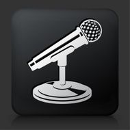 Black Square Button with Microphone Icon N3