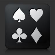 Black Square Button with Card Symbols Set Icon