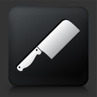 Black Square Button with Butcher Knife Icon