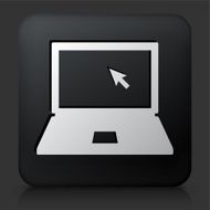 Black Square Button with Laptop Icon N7