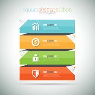 Square Abstract Ribbon Infographic