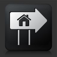 Black Square Button with Real Estate Sign N2
