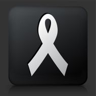 Black Square Button with Ribbon Icon