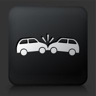 Black Square Button with Car Crash Icon