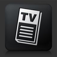 Black Square Button with TV Guide Icon