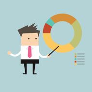 businessman points to chart vector