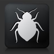 Black Square Button with Bedbug Icon