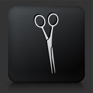 Black Square Button with Scissors Icon N5